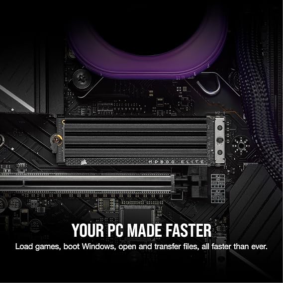 Corsair MP600 ELITE 4TB M.2 PCIe Gen4 x4 NVMe SSD with Included Heatsink – M.2 2280 – Up to 7,000MB/sec Sequential Read – High-Density 3D TLC NAND – Black