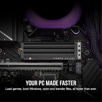 Corsair MP600 ELITE 4TB M.2 PCIe Gen4 x4 NVMe SSD with Included Heatsink – M.2 2280 – Up to 7,000MB/sec Sequential Read – High-Density 3D TLC NAND – Black