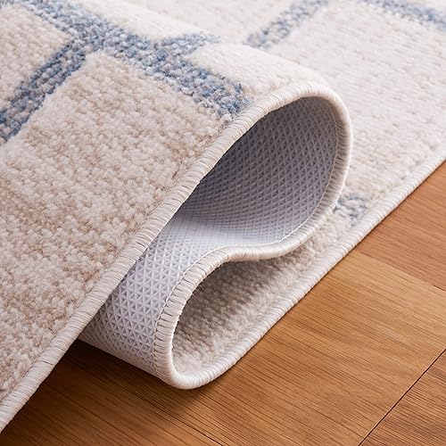 Miniatura 6 de Safavieh Blair Collection BLR238B - Alfombra lavable a máquina 2 pies 2 pulgadas x 8 pies color beige y gris