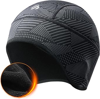 Winter Fleece Skull Cap Helmet Liner Thermal Beanie for Men Women