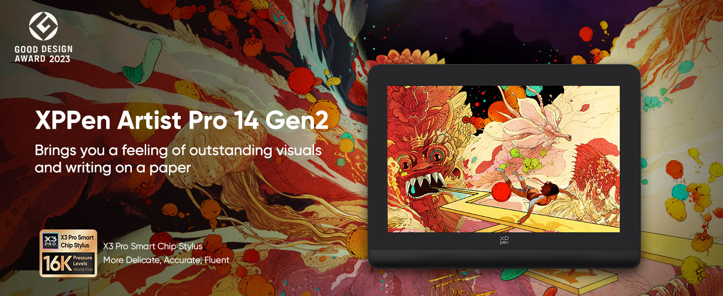 Amazon.com: XPPen Artist Pro 14 Gen2 Drawing Tablet with Screen 14