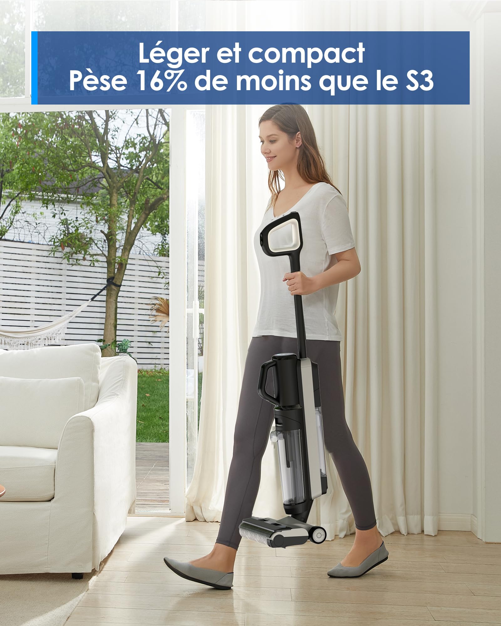 Tineco Floor One S5 Combo Power KIT Aspirateur Eau et Poussière à Main intelligents sans Fil 3 en 1, idéal pour Les saletés collantes et Les Poils d'animaux sur Sol Dur, léger