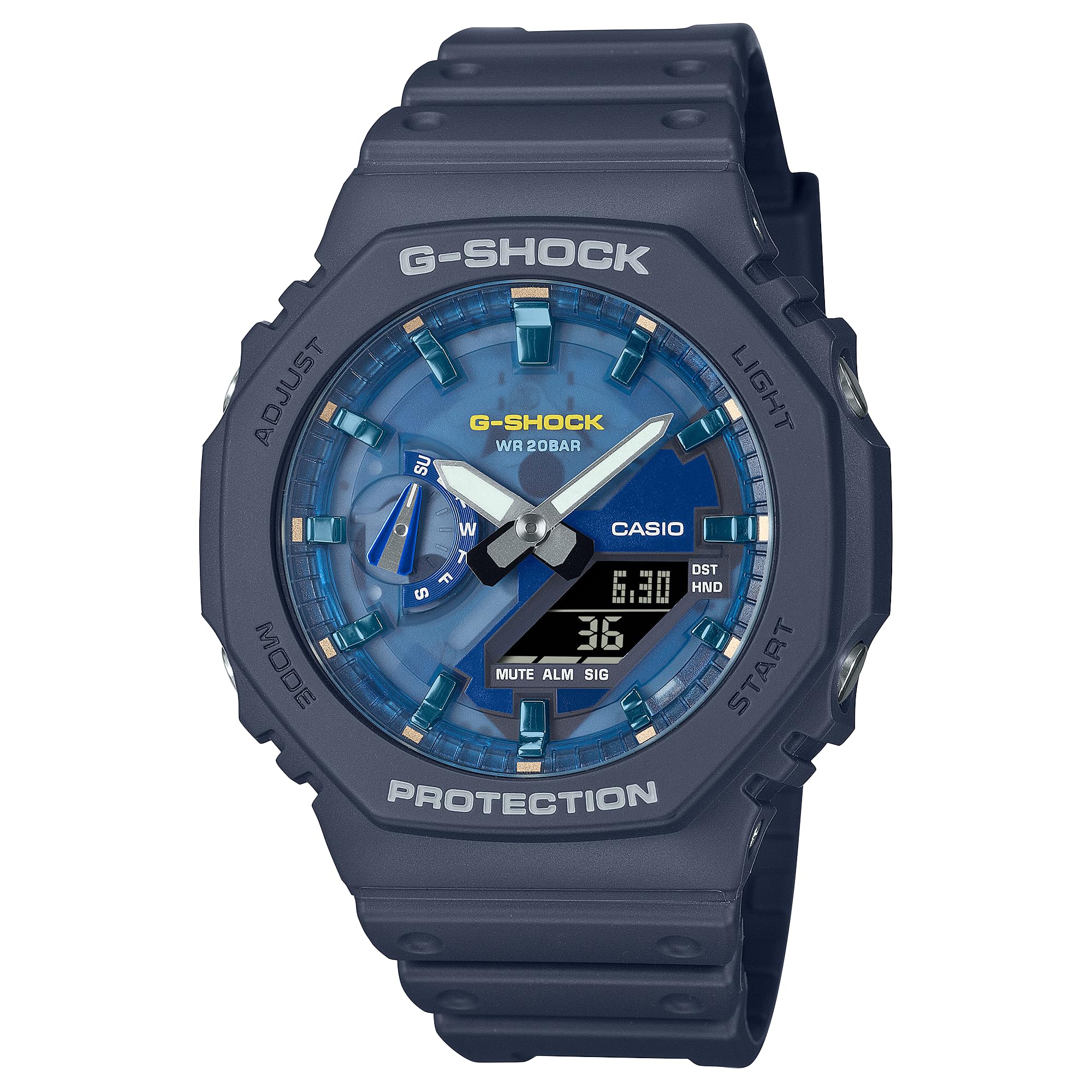 Casio G Shock Oasis Collection Navy Blue Octagonal Watch Ga2100as