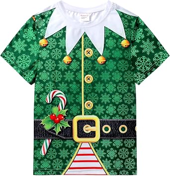 Boys Christmas Elf Short Sleeve T-Shirt