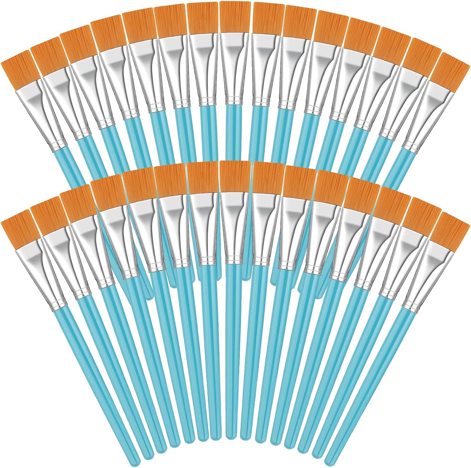 30 Pieces Paint Brushes Bulk Small Flat Top Paint Brush