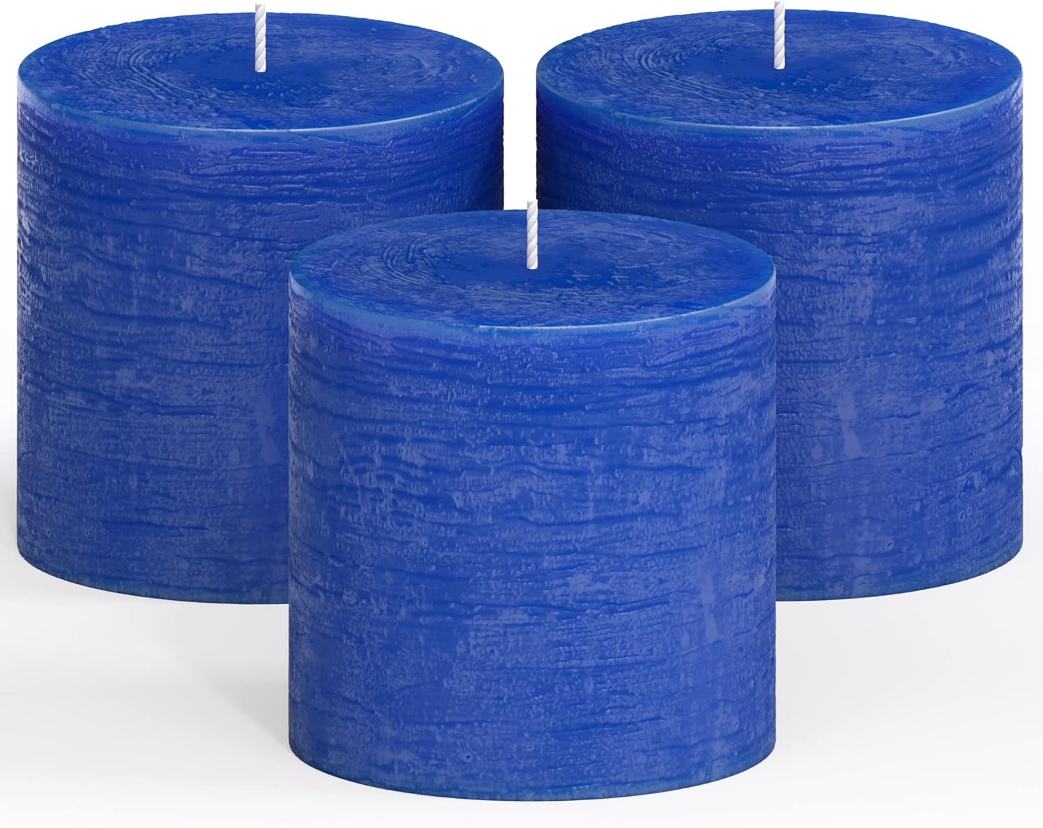 CANDWAX 3x3 Pillar Candle Set of 3 Decorative Rustic
