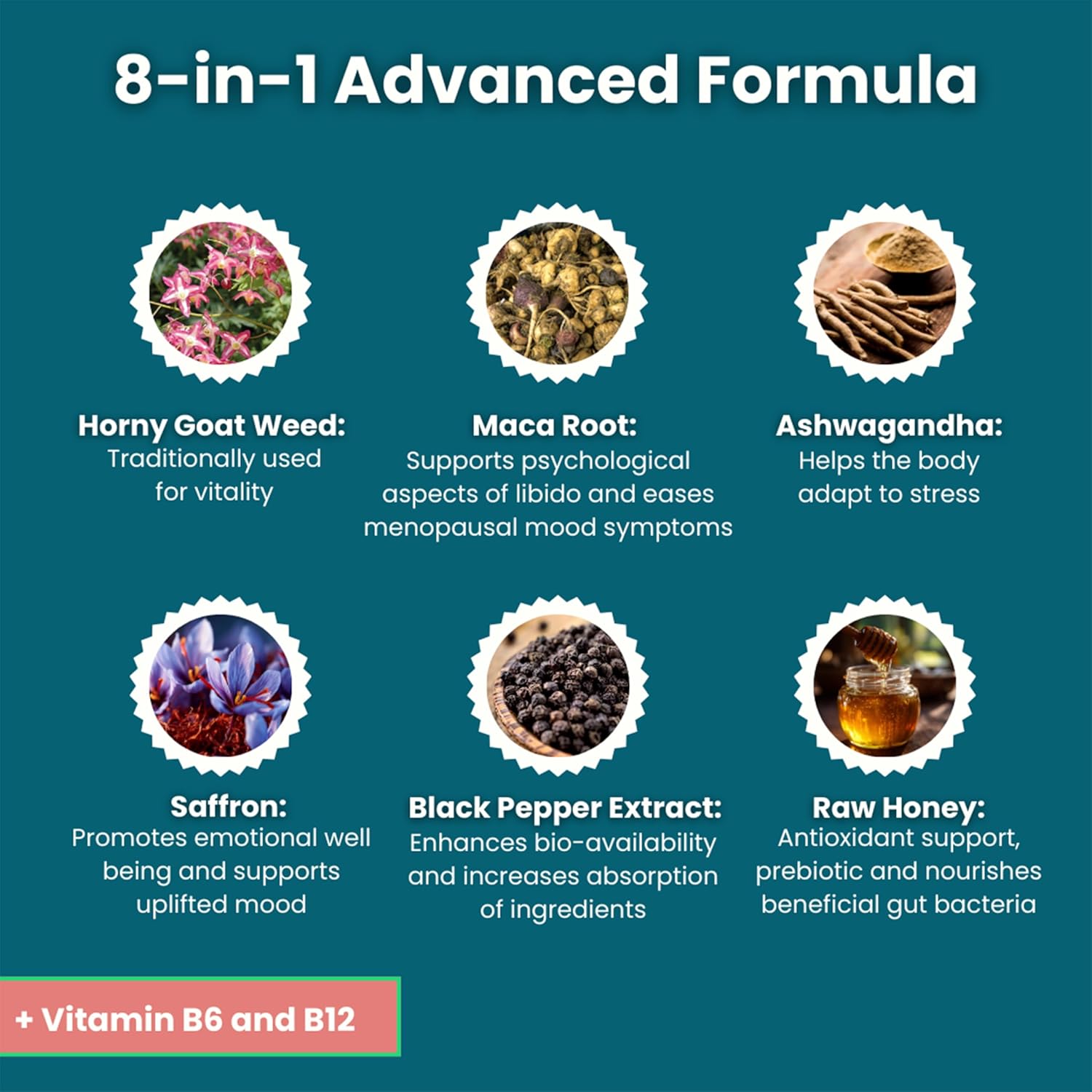 Libido Booster for Women | Fireflower Glow Mood and Libido Gummies | HornyGoatWeed Women, Maca Root, Ashwagandha, Organic Saffron Extract, Vitamin B6, B12 Supplement - Image 6