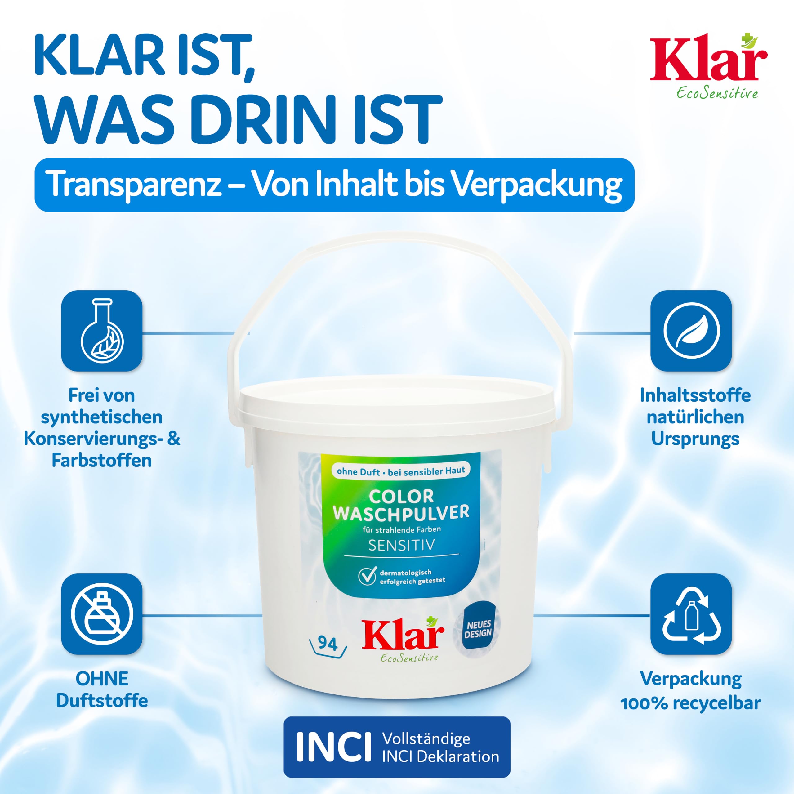Klar Lessive concentrée pour couleurs sans parfum 4,75 kg