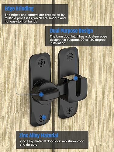 Miniatura 5 de Cerradura de puerta de granero abatible de 90180 grados, protege la privacidad, pestillo de puerta de seguridad, pequeños cierres de puerta para