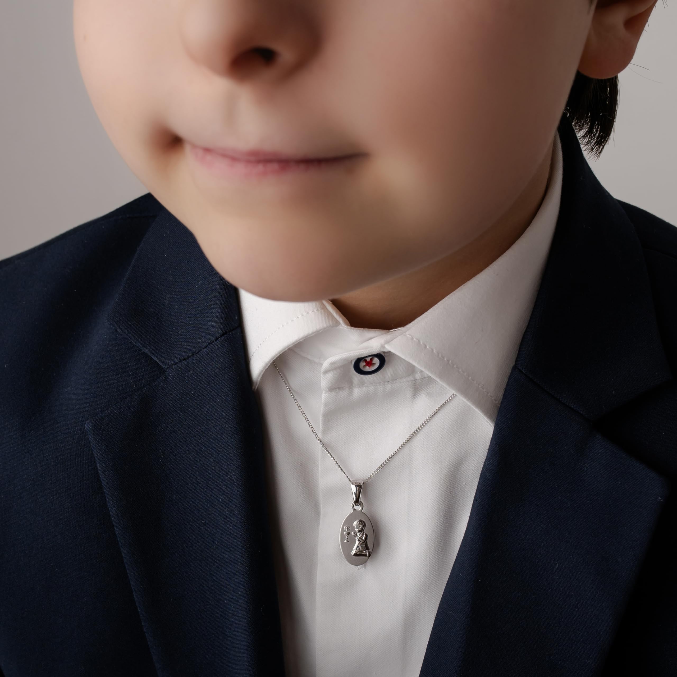 Sakrami Collar de confirmación de comunión para bebé Medalla oval