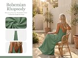 Générique Backless Lounge Dress – Casual Sleeveless Dress Women's Chic and Elegant Summer Pretty Boheme Beach Rode Cami House Dress for Women Soft Loose Fit Dresses Cotton Gauze for Beach Vacation - 5