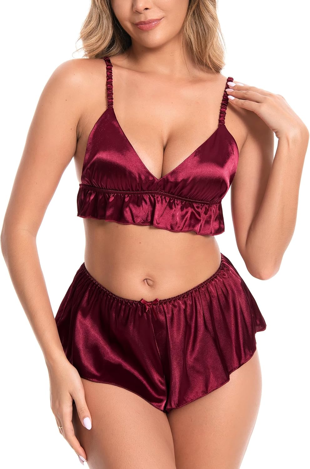 Satini Women's Satin Fluted French Skirt Shorts Knickers Briefs Panties - Image 6