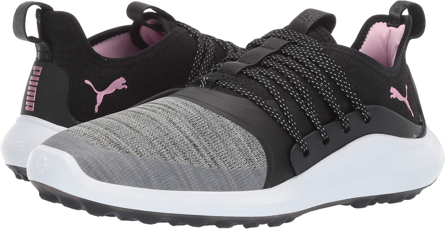 PUMA Golf Women's Ignite Nxt Solelace Golf Shoe, Black-Metallic Pink, 6.5 M US
