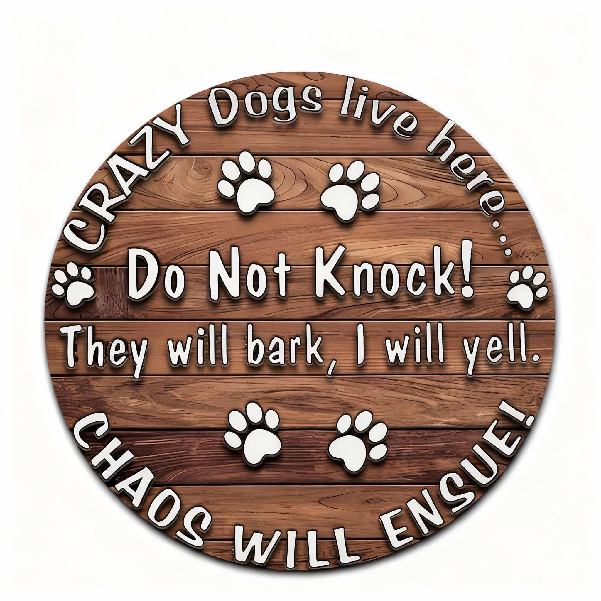 Aiyraa No Soliciting Sign, Dangerous Dog Sign, Do Not Knock They Will Bark I Will Yell, Funny Beware of The Dog Sign for Outdoor Gate, Beware of The Dogs Sign Outdoor Gate, 20 * 20 * 3cm