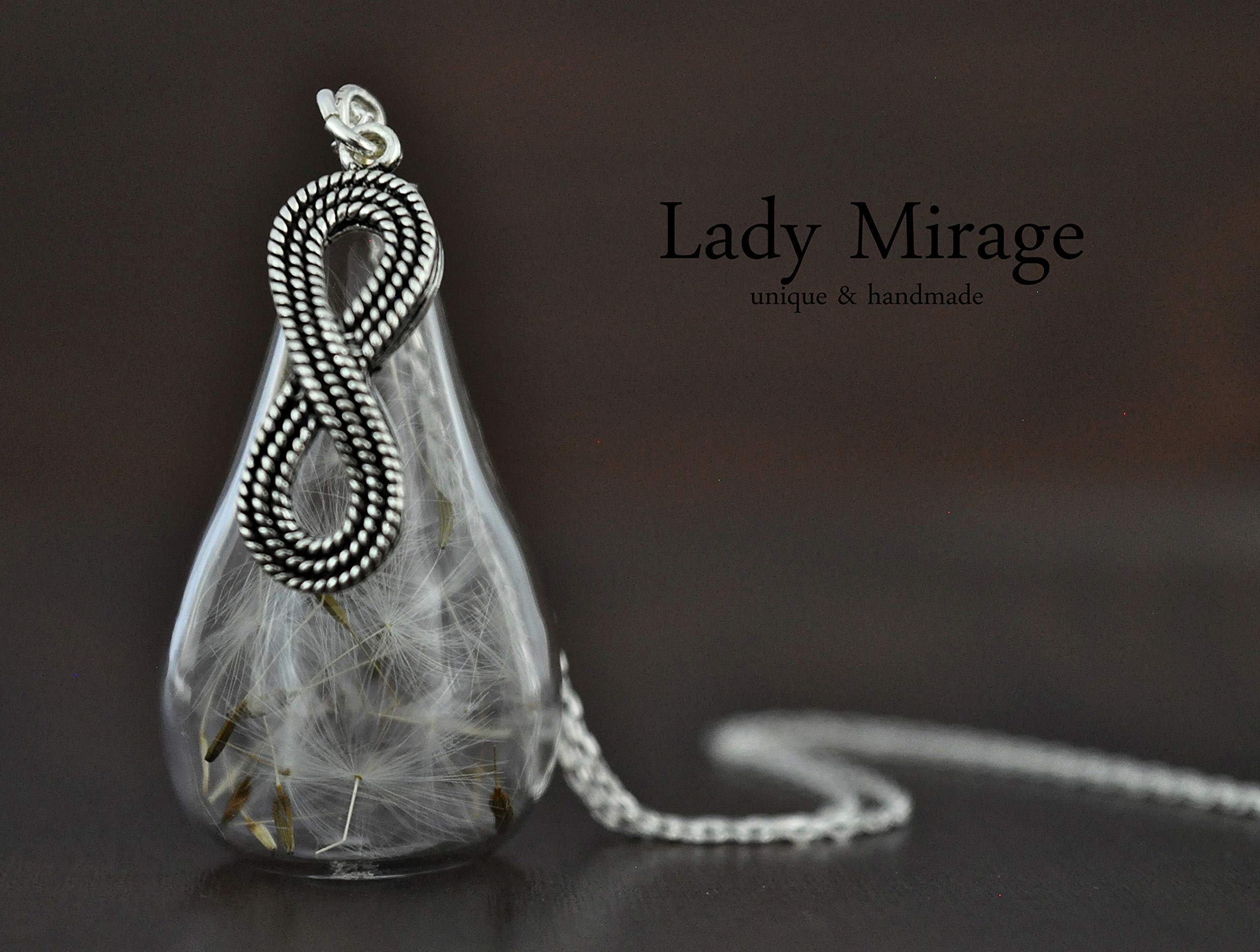 Infinity - 925 Silber Echte Pusteblumen Kette