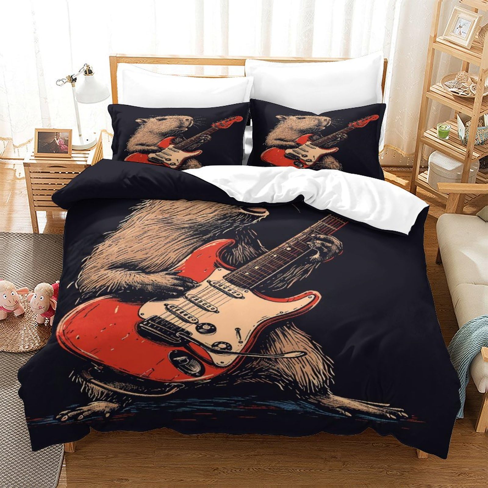 Housse de couette super king size 260x220 cm avec taies Marmot