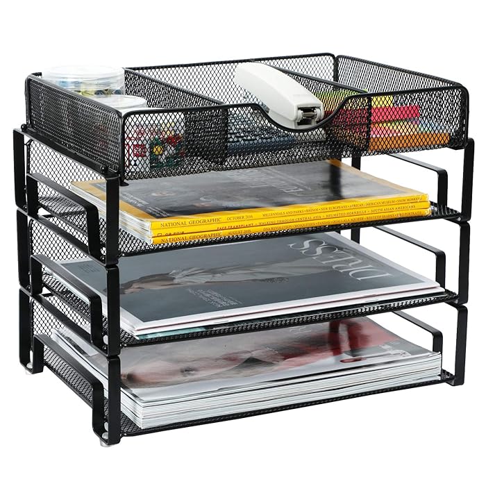 Buy Samstar Stackable Letter Tray, 3 Tier Desk File Organizer Paper ...