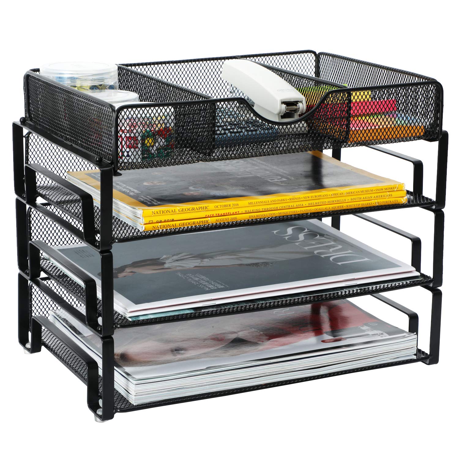 Buy Samstar Stackable Letter Tray, 3 Tier Desk File Organizer Paper