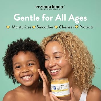 ECZEMA HONEY Original Skin-Soothing Cream for Dry Itchy Skin (4 Oz) | Organic Hand & Body Eczema Relief for Psoriasis, Dermatitis, More, Natural Honey Lotion for Sensitive & Irritable Skin