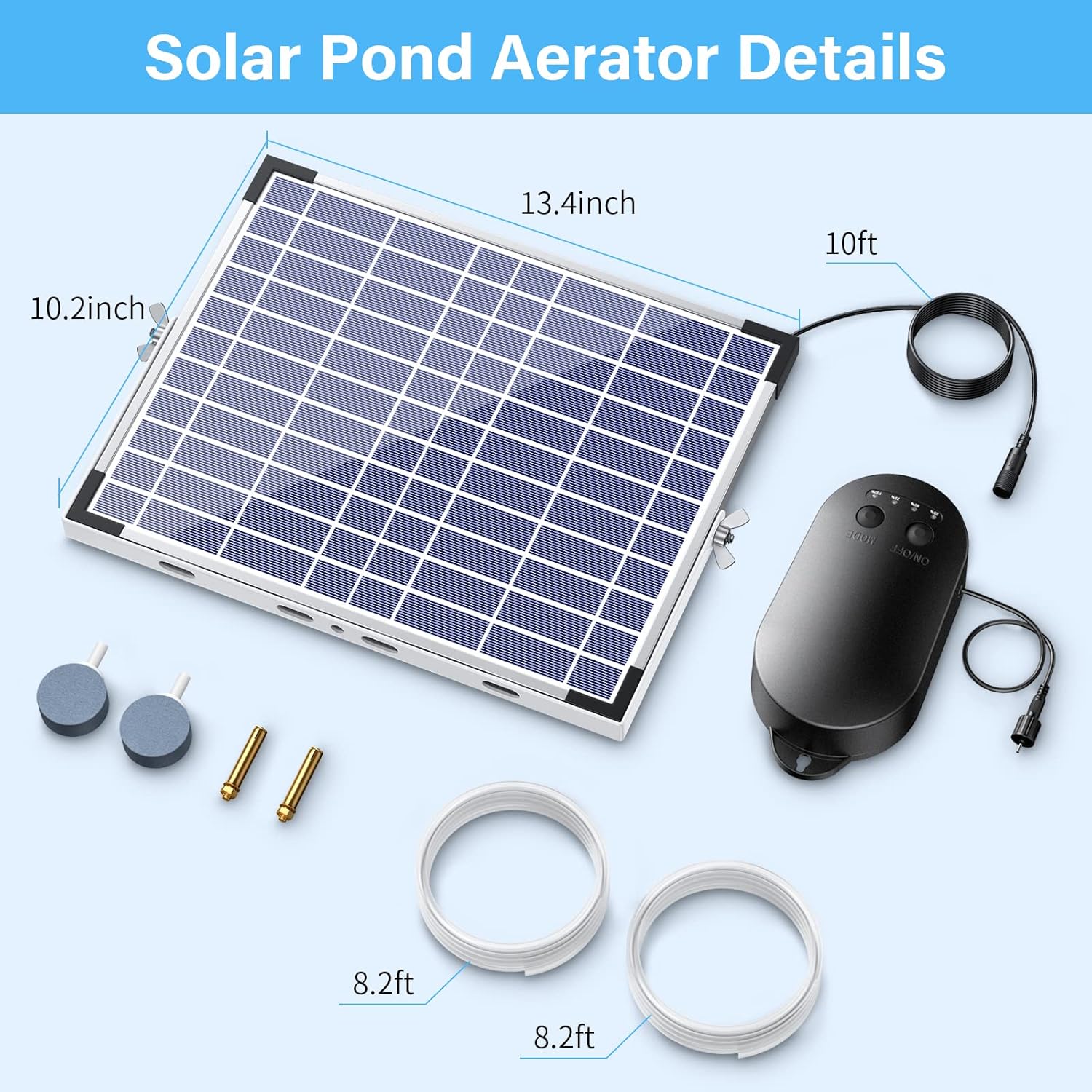 NFESOLAR 15W Solar Pond Aerator & 2.5W Solar Pond Aerator for Small Fish Pond Stock Tank Hydroponics