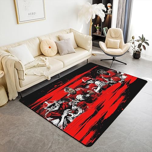 jejeloiu Juego de fundas de edredón de baloncesto de 5 x 7 pulgadas, para sala de estar, sala de estar, juego de fútbol para interiores, tapete