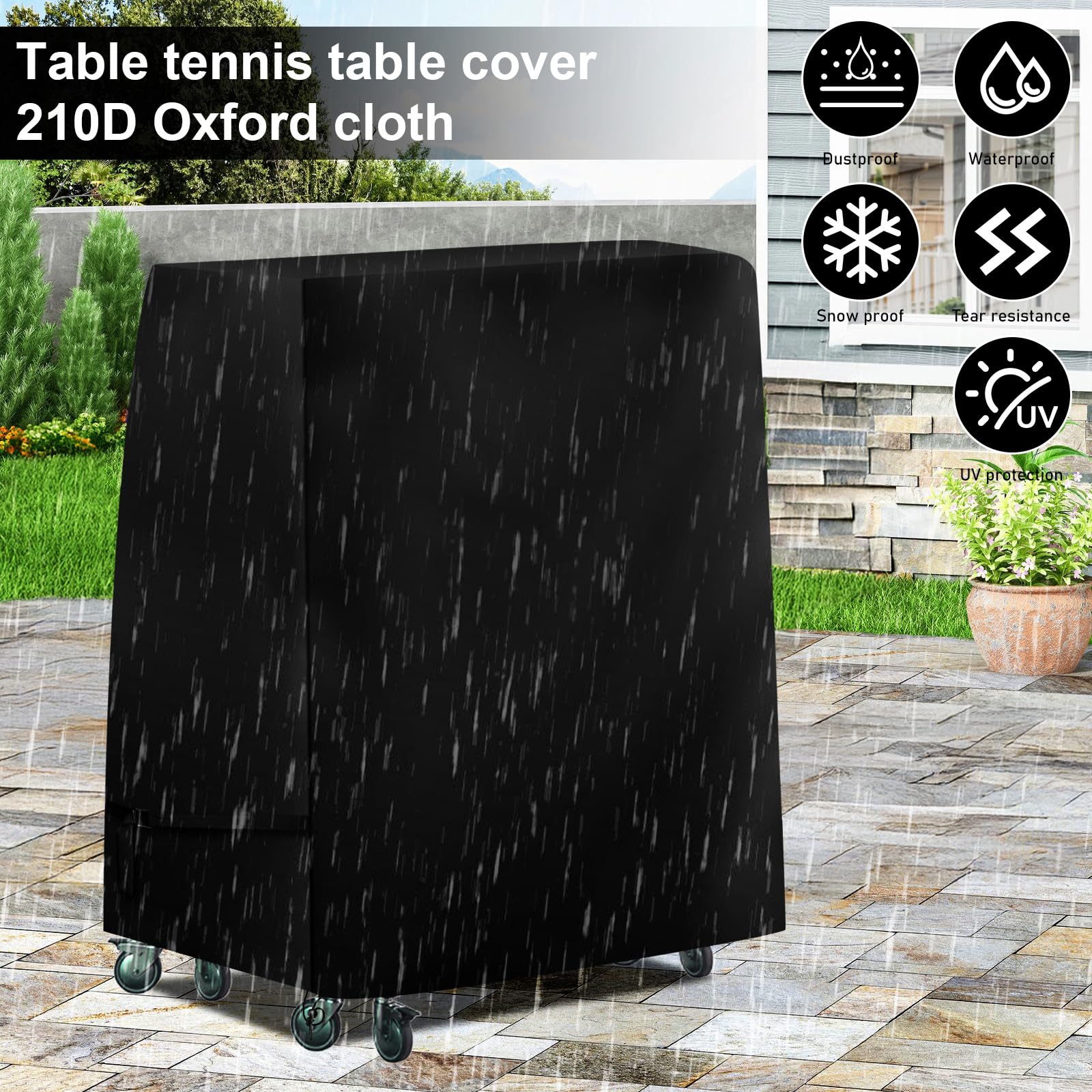 Housse de protection pour table de tennis de table 210D Oxford imperméable