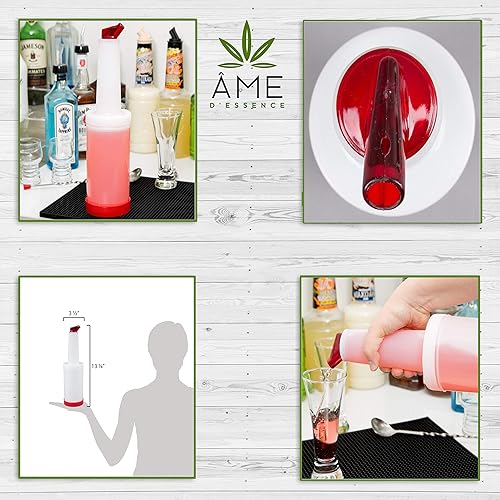 Miniatura 4 de AME D'ESSENCE (6-PC-1Qt) Red Store N Pour - Contenedores para botellas con boquilla Flow-N-Stow para jugo de fruta y licor, botellas para verter