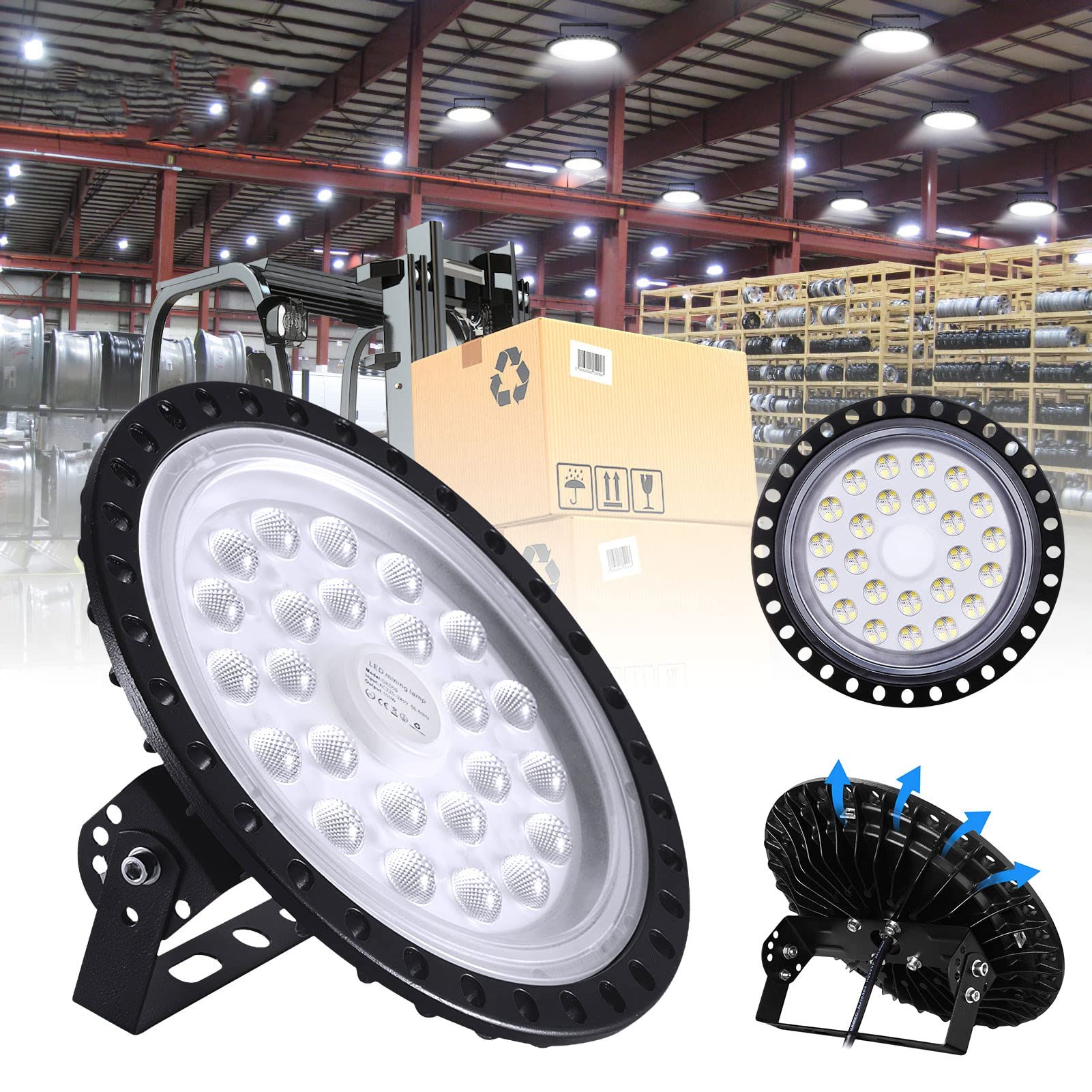 BELOEE 200W UFO Industrielape, 20000L Hallenstrahler, IP65 Für