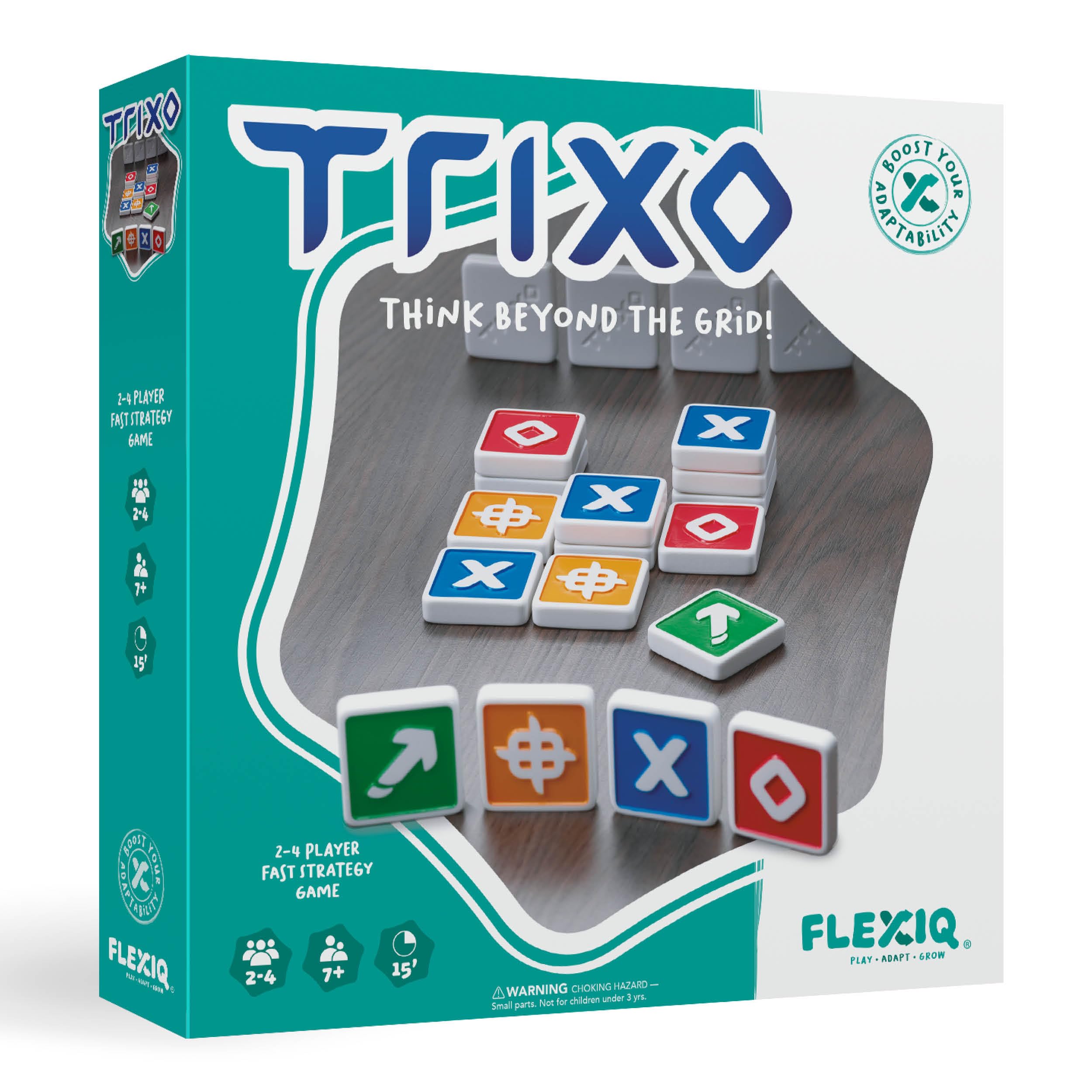Trixo -- Fast-Paced Tile Stacking Strategy Game by FlexiQ, Brain Teasers for Kids 7+, Board Games for Family Night