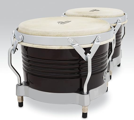Latin Percussion M201 LP Matador Wood Bongos - Dark Brown/Chrome 8.625-inch