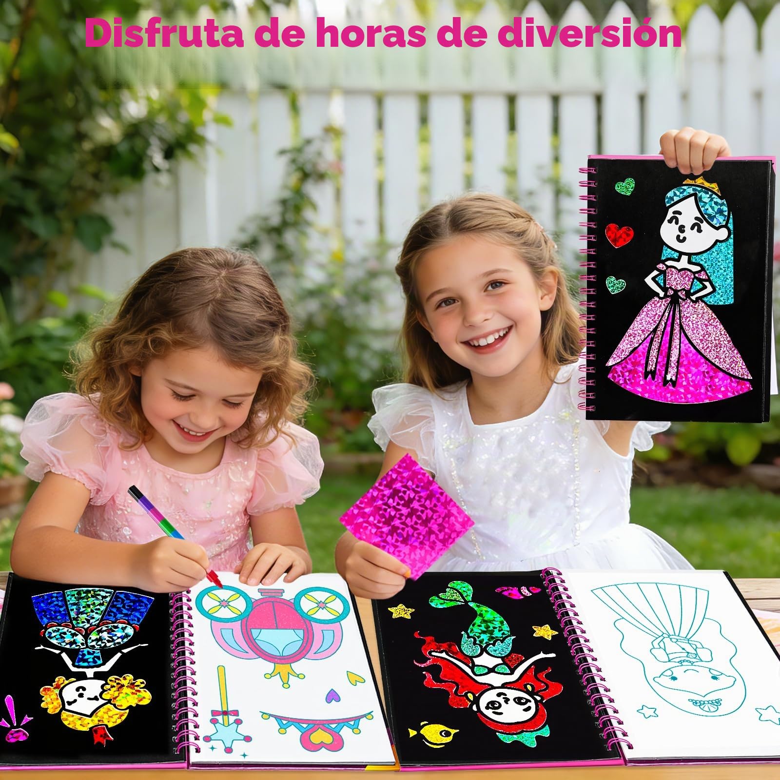 FUNNYB&G Manualidades infantiles con foil, Creativo Kit Manualidades niños, Juguete Niña Regalos Para de 3 4 5 6 7 8 9 12 Años Niño cumpleaños (Princesa)