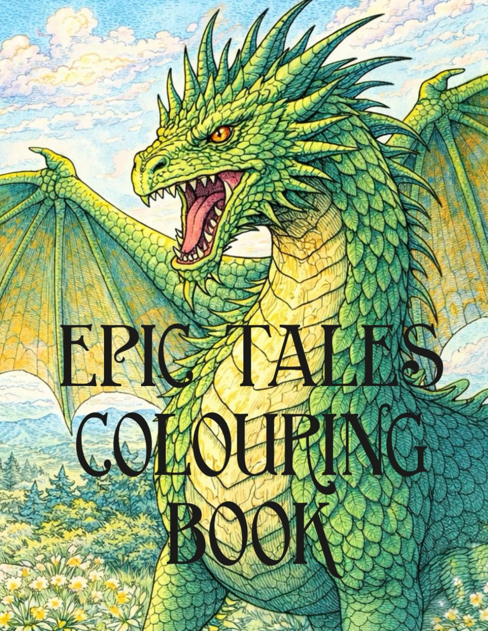 Epic Tales Colouring Book: Detailed sketches of extraordinary people and mythical creatures for colouring