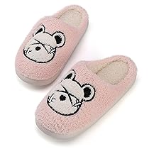 Mishansha Pantofole Donna Uomo Inverno Antiscivolo Caldo Comode Ciabatte da Casa Carino Rosa 37-38 EU