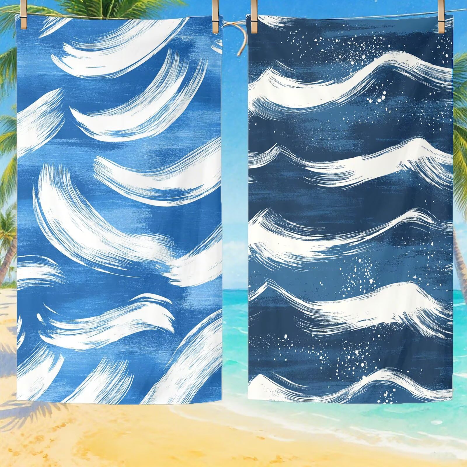 Serviette de Plage XXL 100x200 cm,Moderne Serviette Plage Microfibre avec Séchage Rapide, Anti-Sable, Absorbante Fonction Design pour Vacances Piscine Pique-Nique Voyages Yoga, Cadeau Femme Q-414