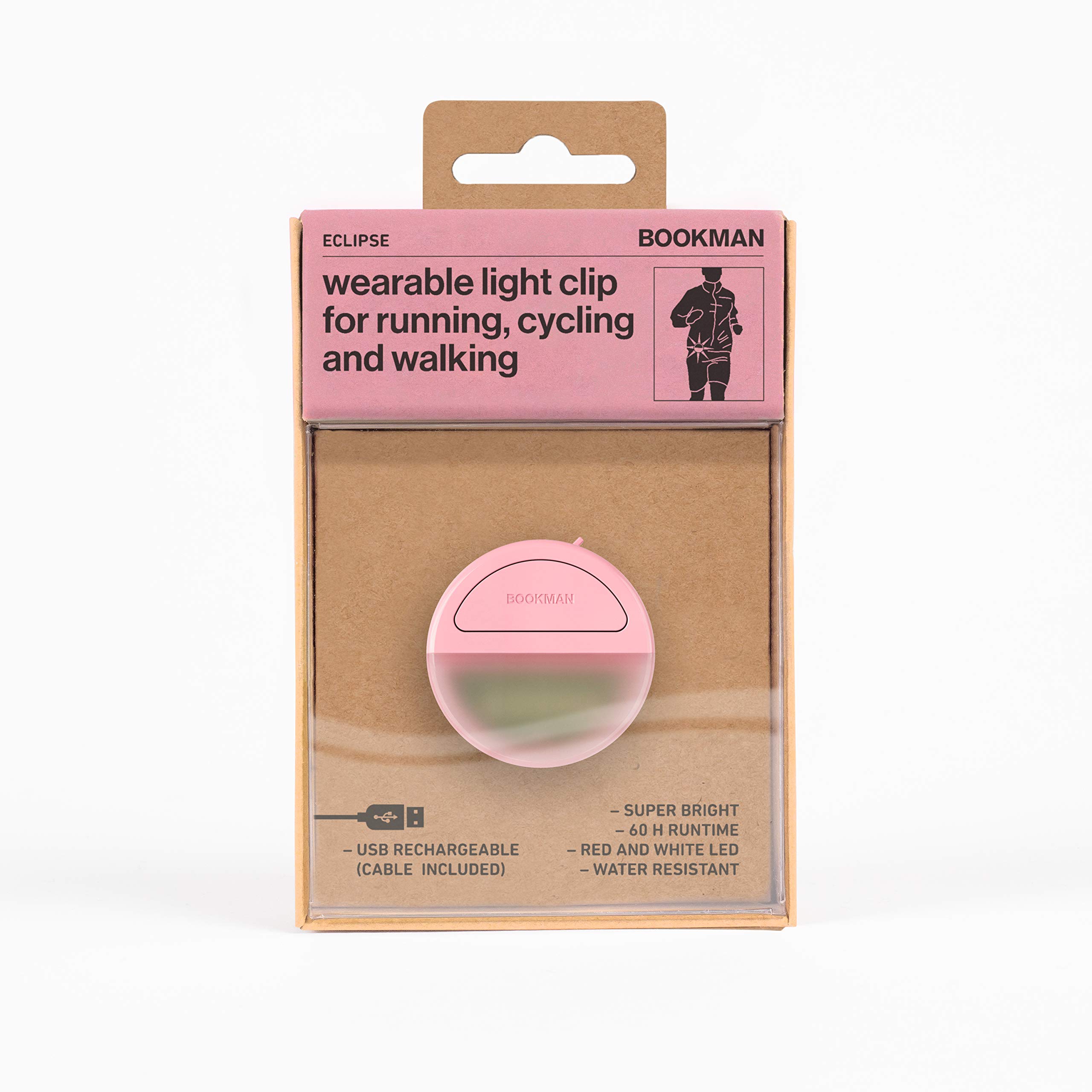 BookmanRechargeable Eclipse Light Clip, Pink - Diameter 3.5 cm