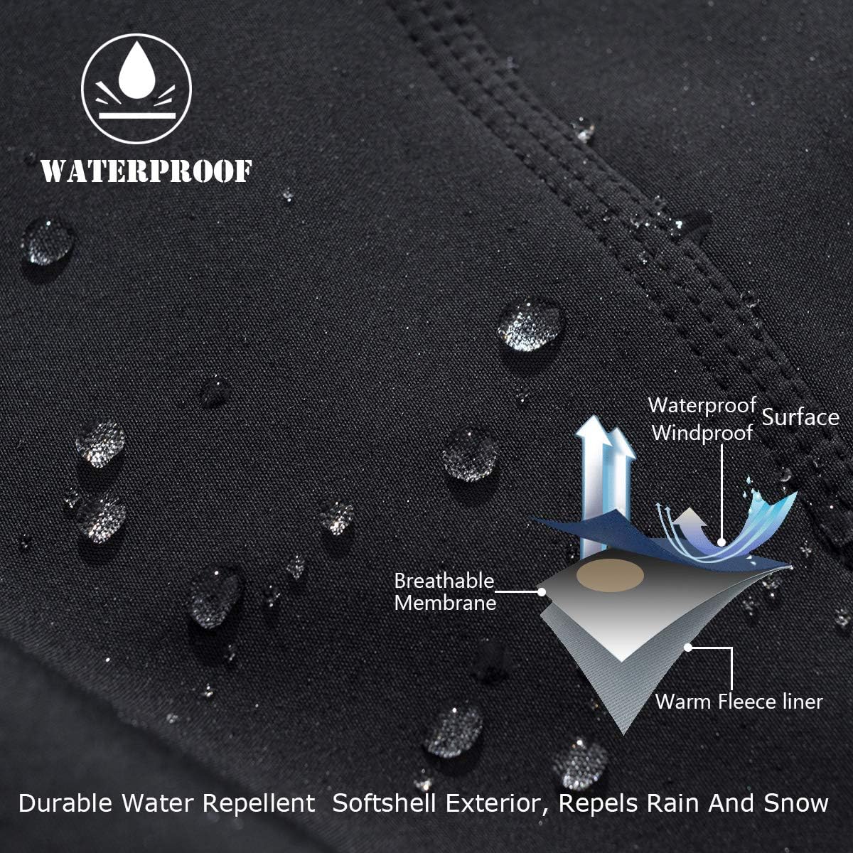 NAVEKULL Men's Ski Snow Pants Fleece Lined Windproof Outdoor Snowboard Trousers with Zipper Pockets : Clothing, Shoes & Jewelry
