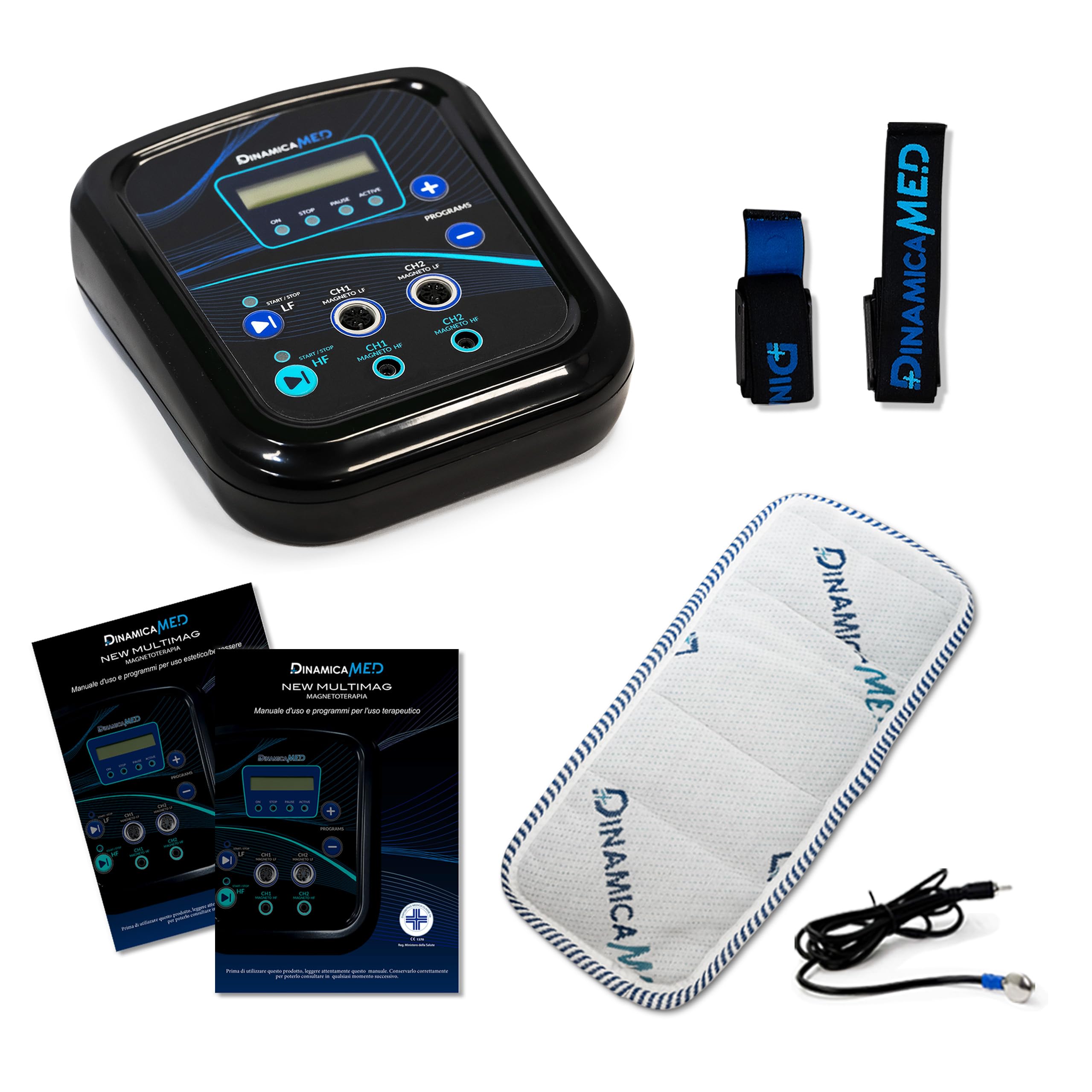 Dinamicamed New MultiMag PRO 1.0 Apparecchio per Magnetoterapia, Magnetoterapia con 1 Diffusore in Tessuto ad Alta Frequenza (HF)