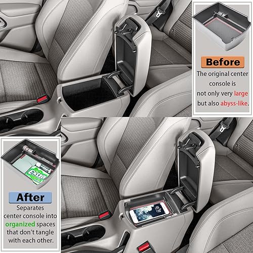 Miniatura 4 de RUNROAD Organizador de consola central compatible con accesorios Kia Soul 2020 2021 2022 2023 2024, bandeja de inserción de reposabrazos para