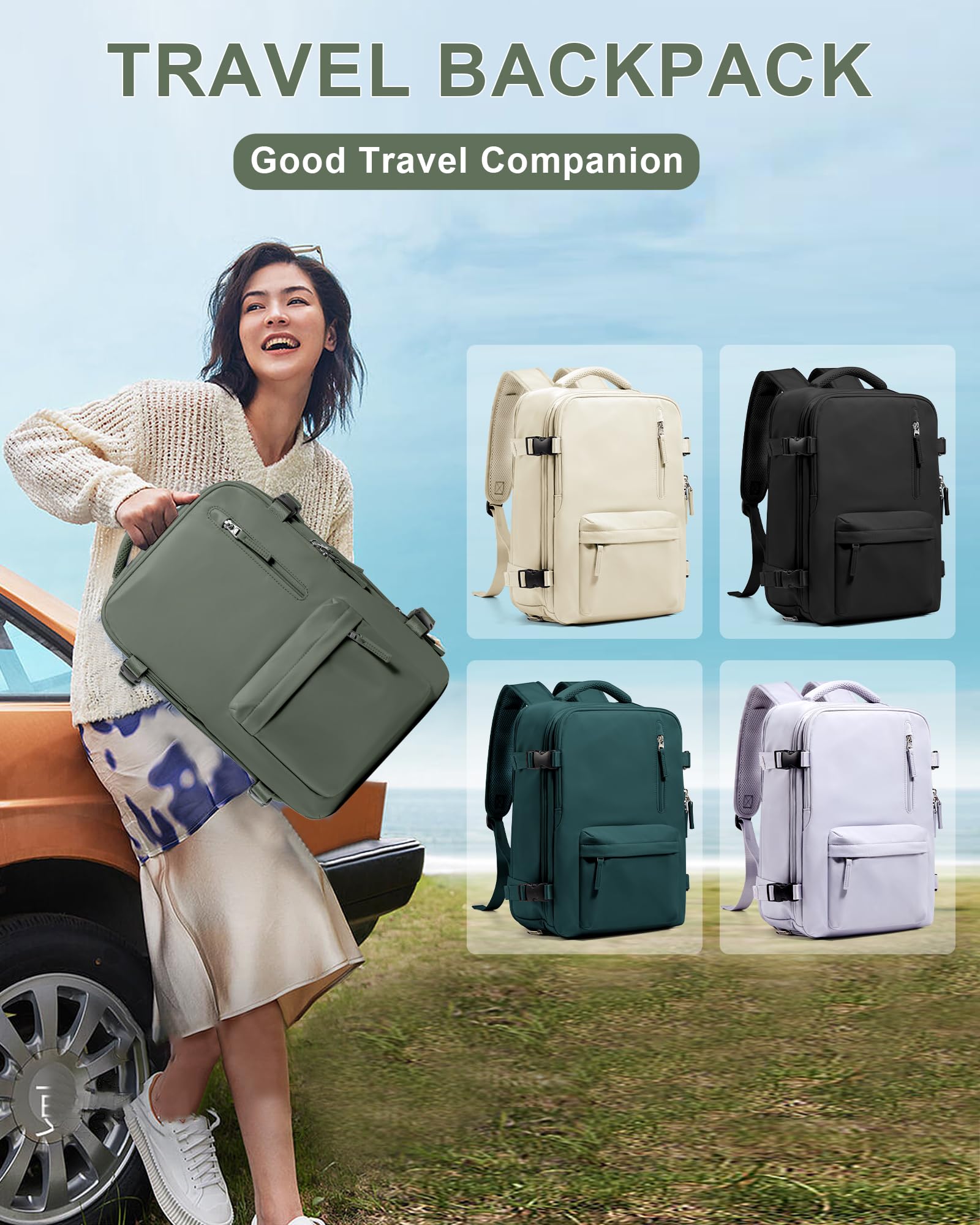 BJLFS Borse da Cabina per Ryanair 40×30×20 Zaino da Viaggio con Sottovuoto Bagaglio a Mano 40x20x25 Easyjet 45×36×20,Zaino Wizzair 40x30x20,Zaino Casual per laptop da 14 pollici per scuola