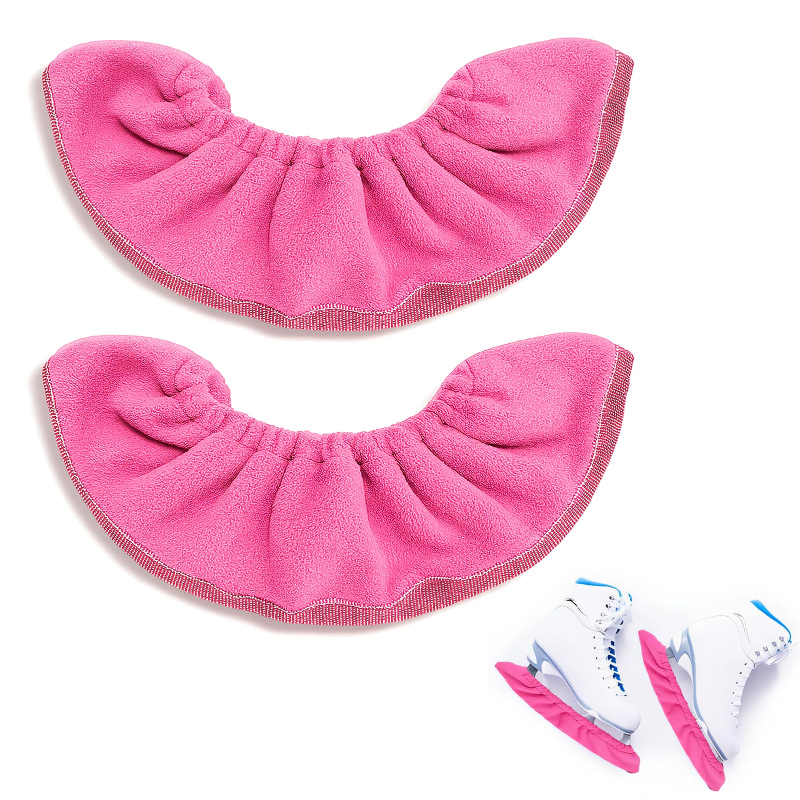 1 paio di protezioni per pattini da ghiaccio, per hockey su ghiaccio, per pattini da hockey e pattinaggio artistico (rosa)