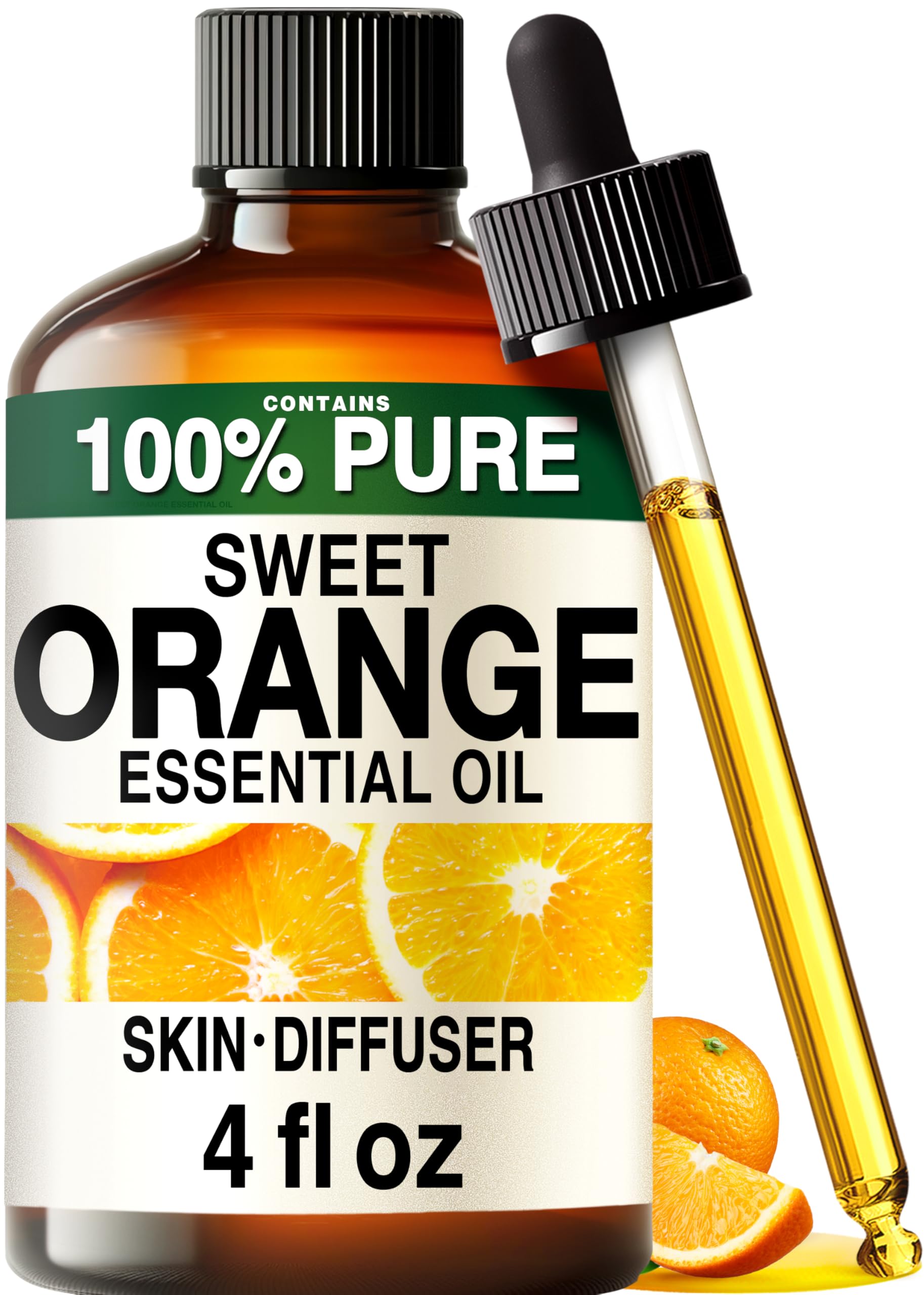 Kukka 100% Pure Sweet Orange Essential Oil for Skin, Diffuser, 4 Fl Oz