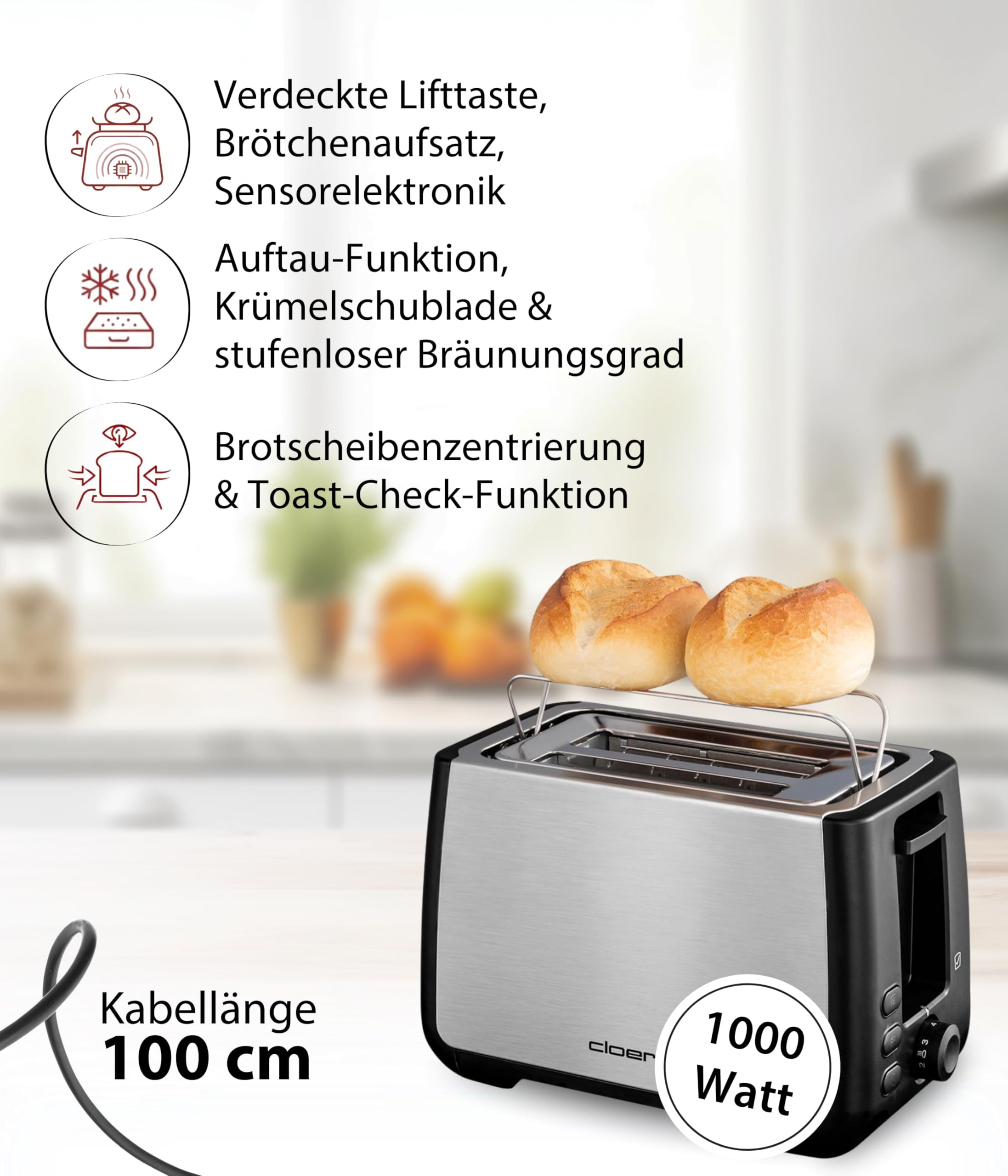 Cloer 3569 Toaster für 2 XXL-Toastscheiben – Bild 2
