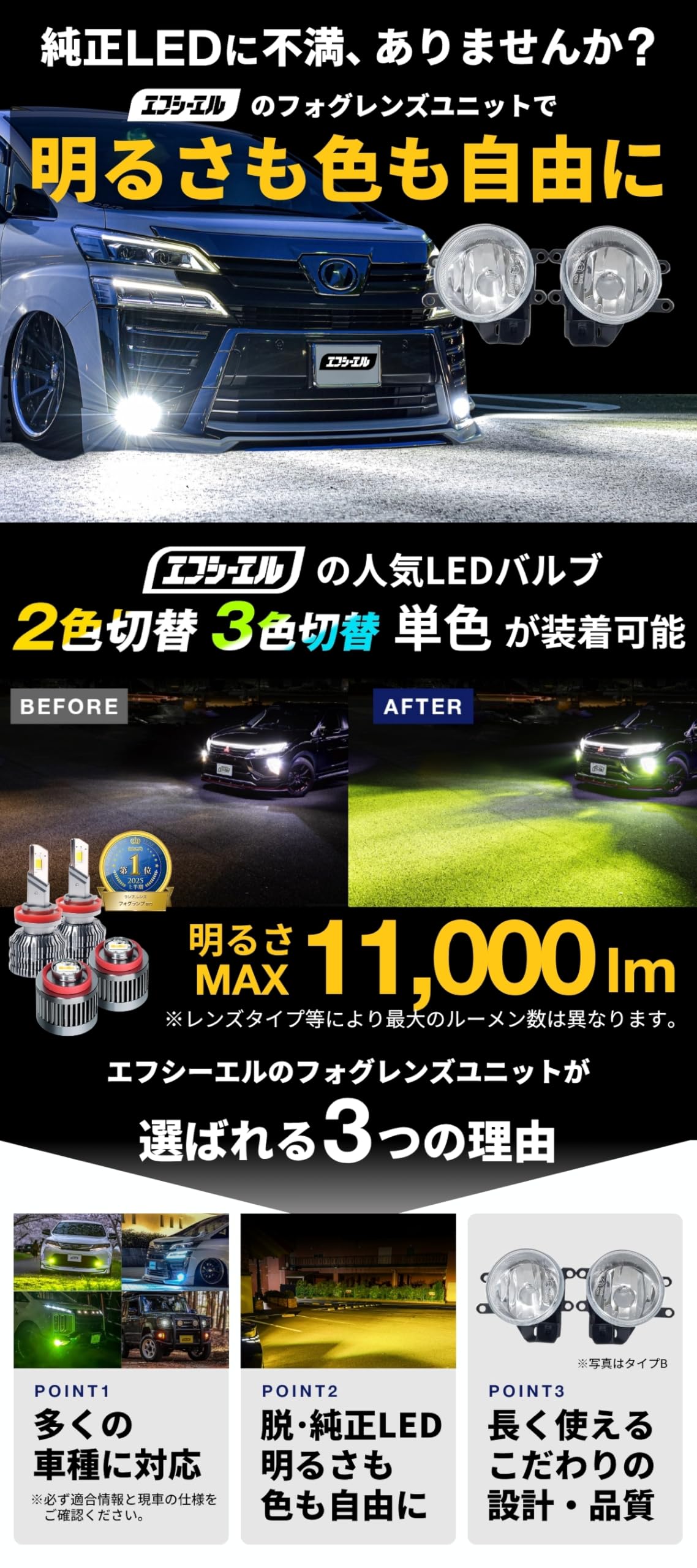 Amazon | fcl.(エフシーエル) フォグランプ ユニット タイプB トヨタ