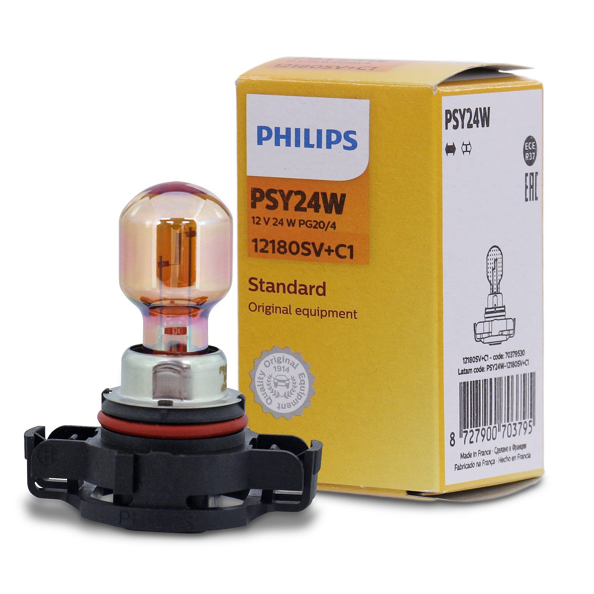 PHILIPS Light Bulbs VW,AUDI,MERCEDES-BENZ 12180SV+C1 PG204,GOC70379530,PSY24W Bulb, indicator
