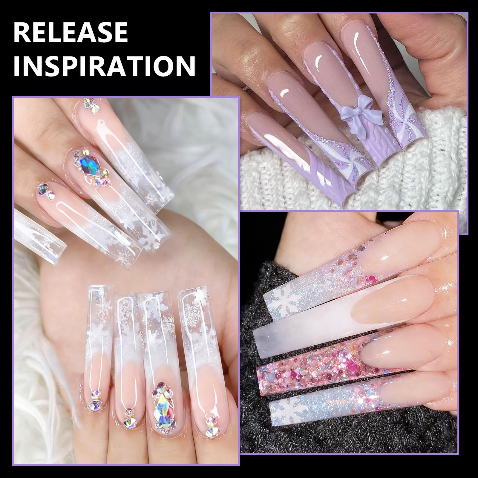 TOROKOM Formy 3D Space French Dual Nail Forms, 150 sztuk francuskich form przedłużających paznokcie, 15 rozmiarów, wielokrotnego użytku, do żelu, żelu budowlanego, przedłużania paznokci DIY i studia