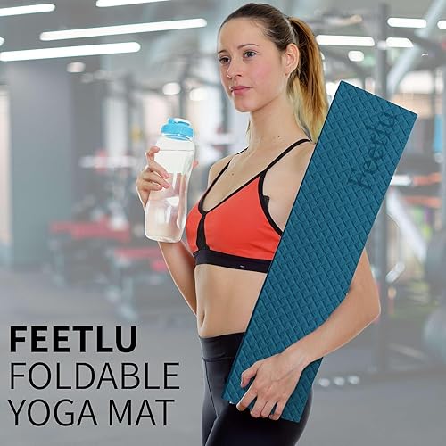Miniatura 6 de Feetlu Foldable Yoga Exercise Mat Lightweight, Anti-Slip, and Easy to Store for Yoga, Pilates, Home Workouts, and Floor Exercises