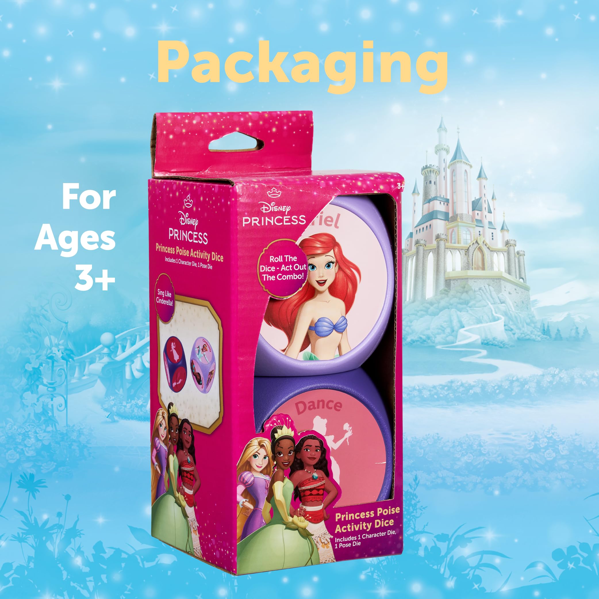 Disney Princess Dice Imagination Act Out The Action Game | Noche de juegos familiares para todas las edades | Diversión creativa y atractiva para todos, con princesas de Disney con 36 combinaciones