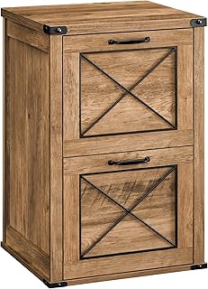 VASAGLE File Cabinet, Filing Cabinet with 2 File Drawers, Printer Stand, Modern Farmhouse Style, Rustic Walnut UOFC048T41