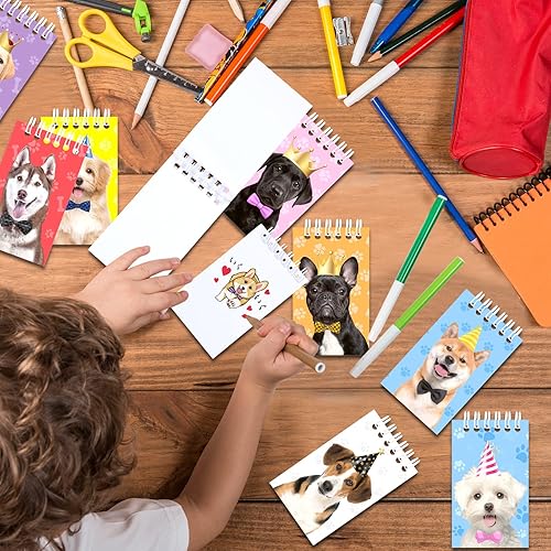 Miniatura 10 de 24 mini cuadernos con temática de perro, recuerdos de fiesta de cachorros, cuadernos de bolsillo en espiral, cuadernos de bolsillo en espiral,