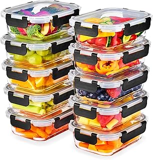 Sorbus 20pc Glass Meal Prep Containers Set – 10 Glass Food Storage Conta...